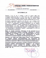 Informacja Zarządu Dróg Powiatowych